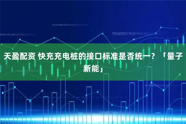 天盈配资 快充充电桩的接口标准是否统一？「量子新能」