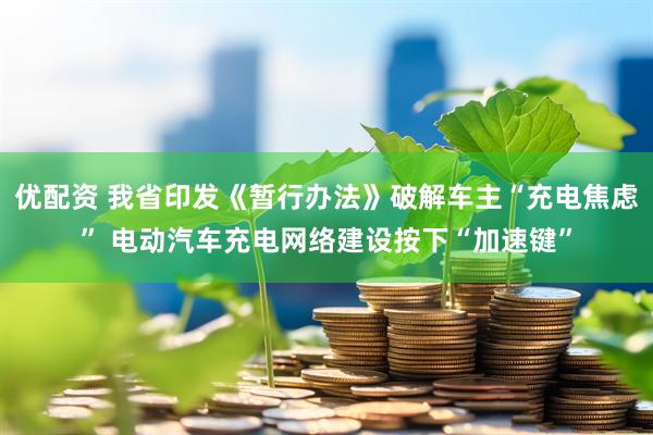优配资 我省印发《暂行办法》破解车主“充电焦虑” 电动汽车充电网络建设按下“加速键”